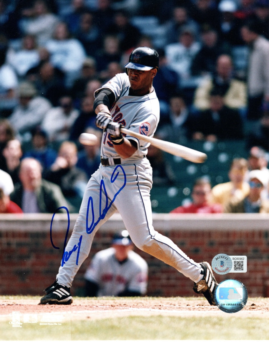 Roger Cedeno Autographed New York Mets 8x10 Photo Beckett Authenticated-Powers Sports Memorabilia