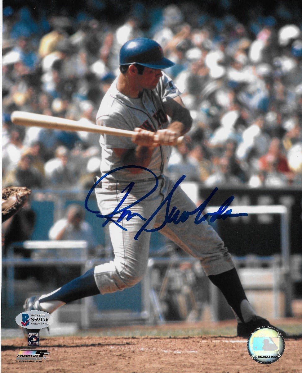 Ron Swoboda Autographed New York Mets 8x10 Photo Beckett Authenticated-Powers Sports Memorabilia