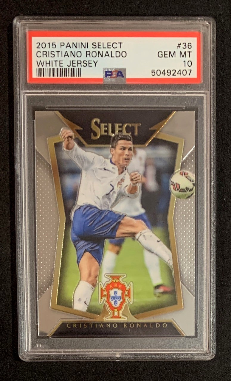 Cristiano Ronaldo 2015 Panini Select Soccer Card #36 Graded PSA 10-Powers Sports Memorabilia