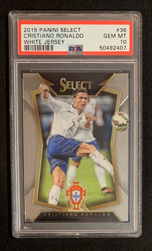 Cristiano Ronaldo 2015 Panini Select Soccer Card #36 Graded PSA 10-Powers Sports Memorabilia