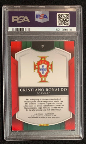 Cristiano Ronaldo 2016 Panini Select Soccer Card #1 Graded PSA 9-Powers Sports Memorabilia