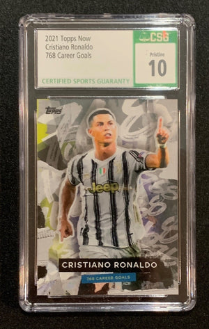 Cristiano Ronaldo 2021 Topps Now UEFA CL 768 Career Goals Soccer Card CSG 10-Powers Sports Memorabilia