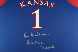 Roy Williams Autographed Kansas Jayhawks KU Signed Adidas Basketball Framed Jersey ROCK CHALK JAYHAWK JSA COA-Powers Sports Memorabilia