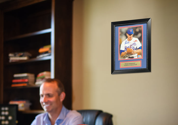 Nolan Ryan Autographed Texas Rangers Signed Framed 8x10 Baseball Photo Bo Jackson Bloody Beckett COA-Powers Sports Memorabilia