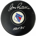 Jean Ratelle New York Rangers Signed Puck (JSA)-Powers Sports Memorabilia