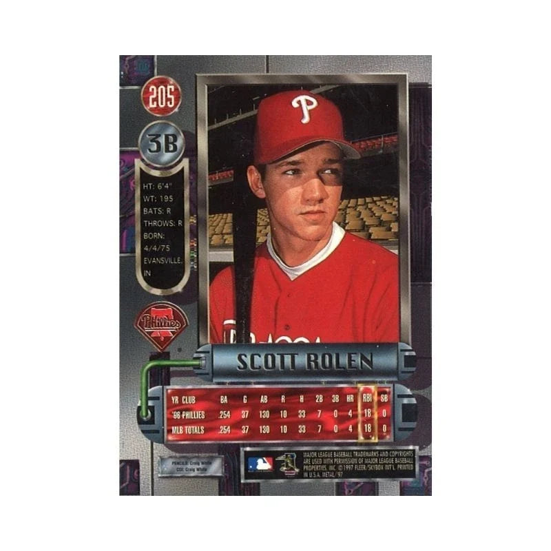 1997 Skybox Metal Universe Scott Rolen Autograph