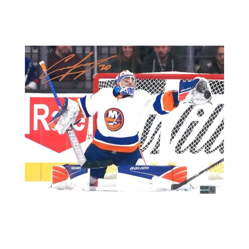 Ilya Sorokin New York Islanders Signed Glove Save 8x10 Photo-Powers Sports Memorabilia