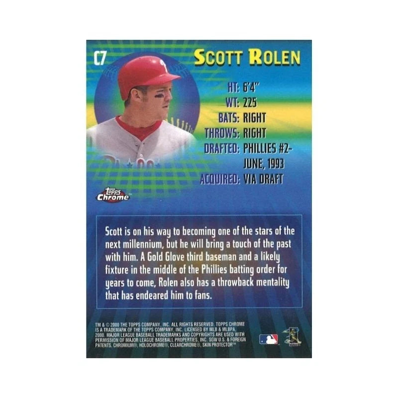 2000 Topps Chrome 21st Century Topps Scott Rolen Autograph-Powers Sports Memorabilia