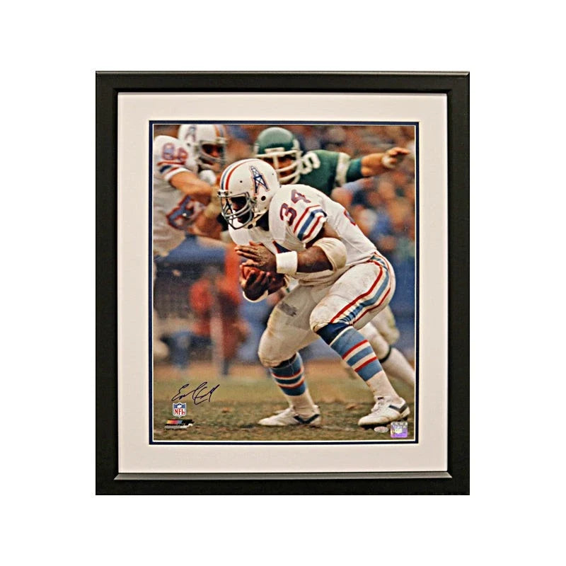 Earl Campbell Houston Oilers Signed and Framed Imperfect 16x20 Photo (Steiner Holo)-Powers Sports Memorabilia