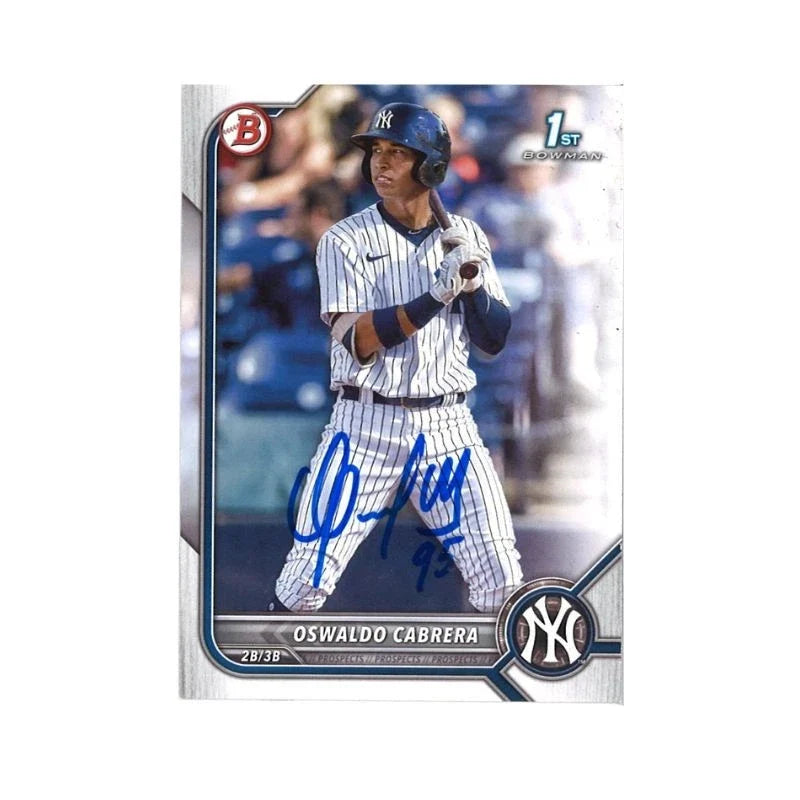 Oswaldo Cabrera New York Yankees Signed Bowman 1st 2022 Prospects Trading Card - BP 17-Powers Sports Memorabilia
