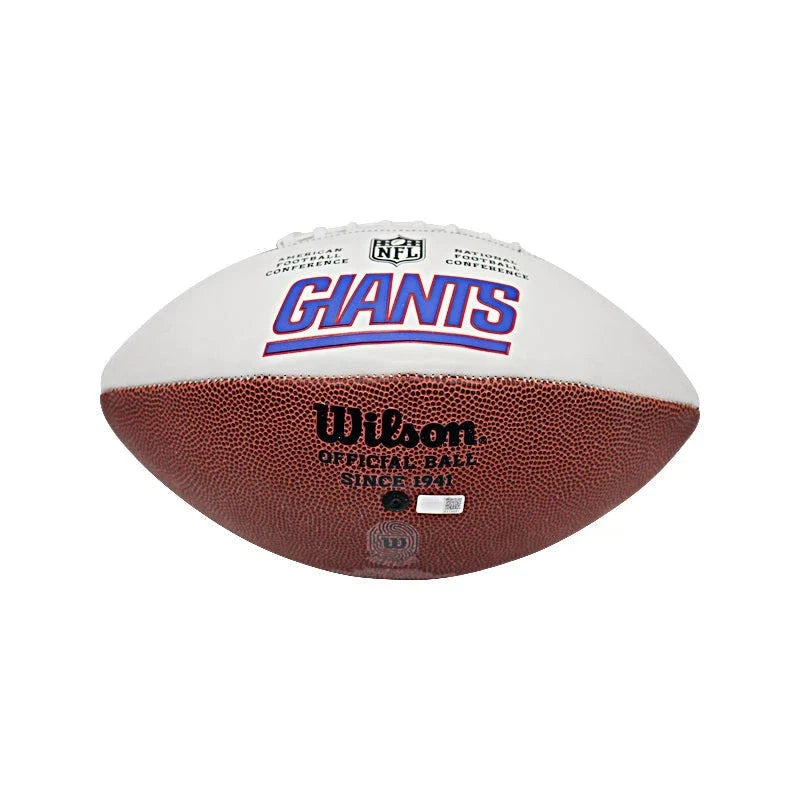 Tom Coughlin New York Giants Signed White Panel Football Inscribed "2x Super Bowl Champs"-Powers Sports Memorabilia