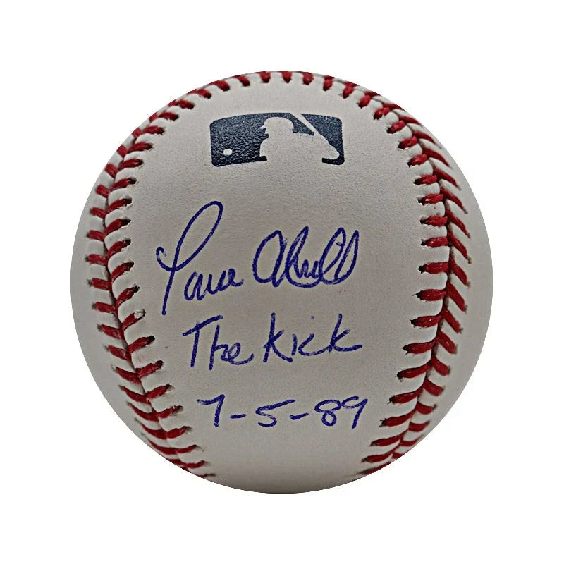 Paul O'Neill Cincinnati Reds Signed & Inscribed "The Kick 7-5-89" MLB Baseball - Signed on Side Panel-Powers Sports Memorabilia