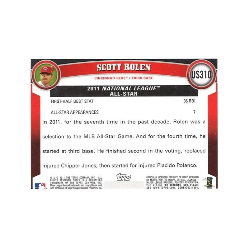 2011 Topps Update Series Scott Rolen Platinum Diamond Anniversary Autograph-Powers Sports Memorabilia