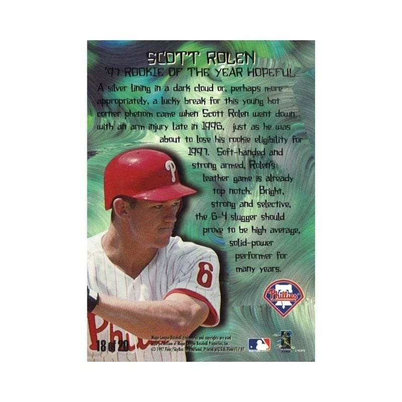 1997 Fleer Scott Rolen Rookie Sensations Autograph-Powers Sports Memorabilia