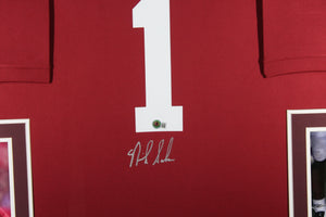 Nick Saban Autographed Alabama Crimson Tide Signed Nike Game Football Framed Jersey Beckett Authenticated COA-Powers Sports Memorabilia