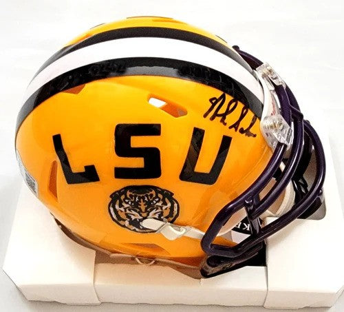 Nick Saban Autographed LSU Tigers Riddell Mini Helmet Beckett Witnessed-Powers Sports Memorabilia