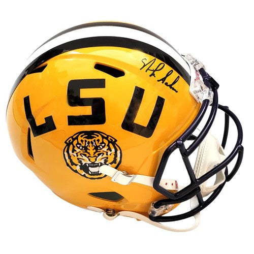 Nick Saban Autographed LSU Tigers Riddell Replica Helmet Beckett Witnessed-Powers Sports Memorabilia
