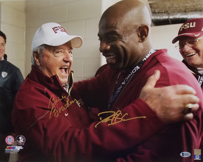 Deion Sanders Bobby Bowden Signed Florida State Seminoles FSU 16x20 Photo - Beckett-Powers Sports Memorabilia