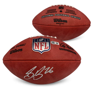 Saquon Barkley Autographed NFL Authentic Duke Signed Game Football Beckett COA-Powers Sports Memorabilia