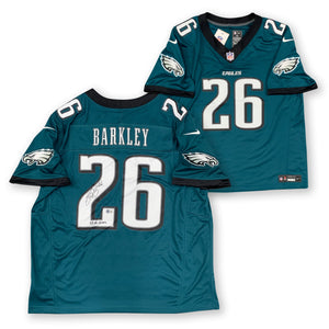 Saquon Barkley Autographed Philadelphia Eagles Super Bowl 59 Champs Signed Nike Limited Football Jersey Beckett COA A-Powers Sports Memorabilia