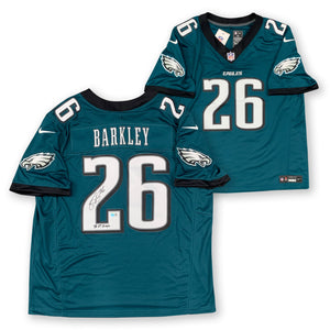 Saquon Barkley Autographed Philadelphia Eagles Super Bowl 59 Champs Signed Nike Limited Football Jersey Beckett COA B