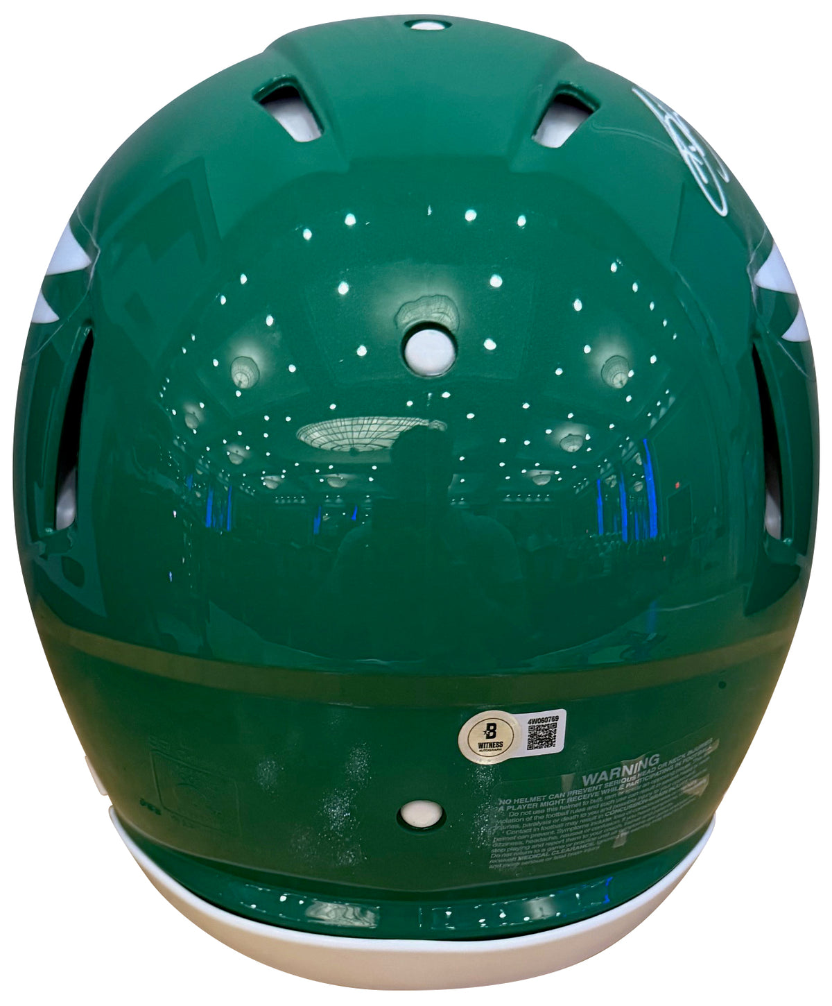 Saquon Barkley Autographed Philadelphia Eagles Signed Full Size Authentic 2023 Throwback Helmet Beckett Authenticated COA-Powers Sports Memorabilia