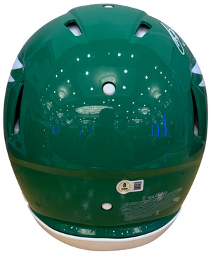 Saquon Barkley Autographed Philadelphia Eagles Signed Full Size Authentic 2023 Throwback Helmet Beckett Authenticated COA-Powers Sports Memorabilia