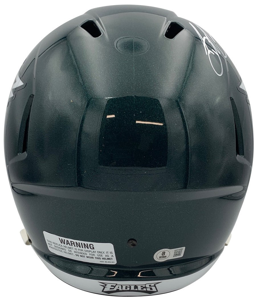 Saquon Barkley Autographed Philadelphia Eagles Signed Full Sized Football Replica Helmet Beckett COA