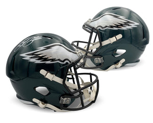Saquon Barkley Autographed Philadelphia Eagles Signed Full Sized Football Replica Helmet Beckett COA-Powers Sports Memorabilia