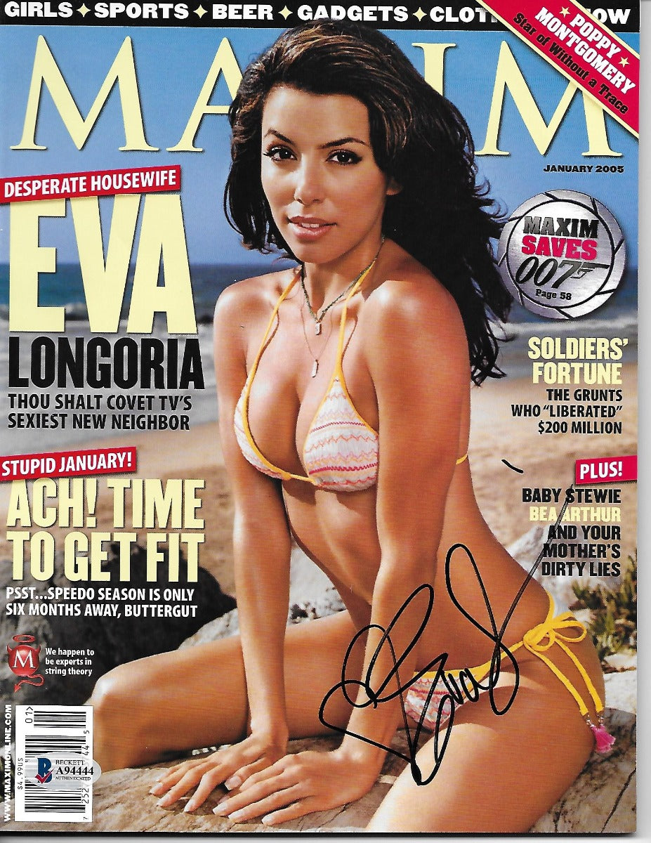 Eva Longoria Autographed Desperate Housewives January 2005 Maxim Beckett Authenticated-Powers Sports Memorabilia