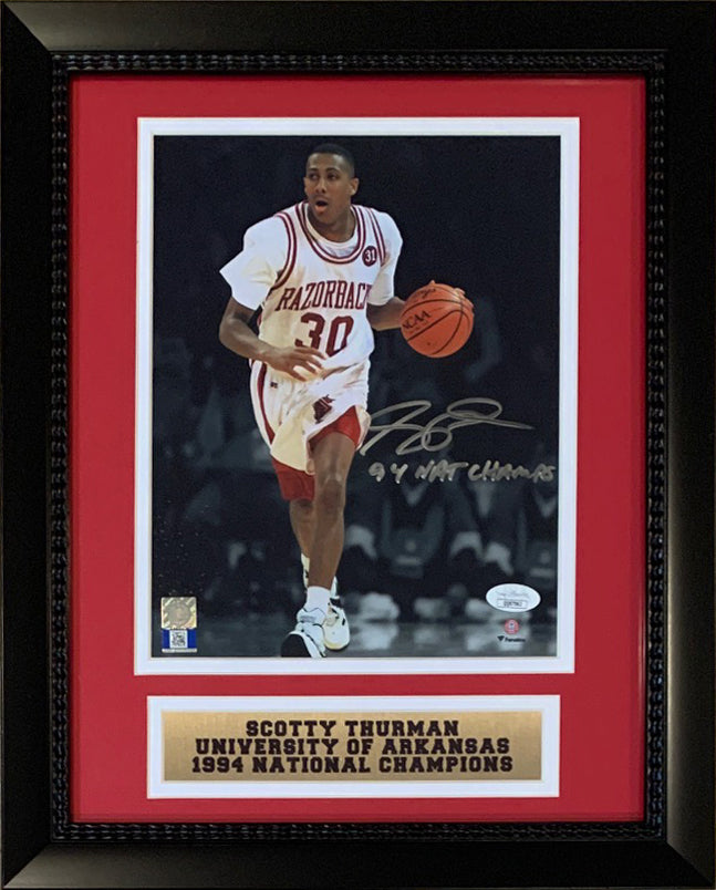 Scotty Thurman Autographed Arkansas 1994 Basketball Framed 8x10 Photo JSA COA-Powers Sports Memorabilia