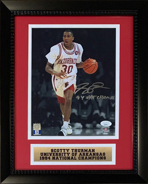 Scotty Thurman Autographed Arkansas 1994 Basketball Framed 8x10 Photo JSA COA-Powers Sports Memorabilia
