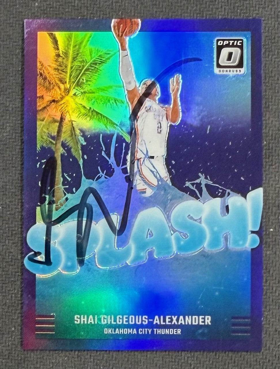 Shai Gilgeous-Alexander 2024-25 Donruss Optic Splash Purple Prizm Signed Basketball Card #6 JSA COA-Powers Sports Memorabilia