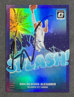 Shai Gilgeous-Alexander 2024-25 Donruss Optic Splash Purple Prizm Signed Basketball Card #6 JSA COA-Powers Sports Memorabilia