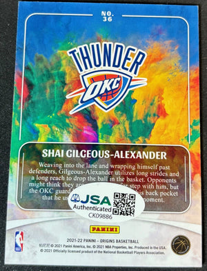 Shai Gilgeous Alexander 2021-22 Panini Origins Signed Basketball Card #36 JSA Authenticated Auto Cert #CK09886-Powers Sports Memorabilia