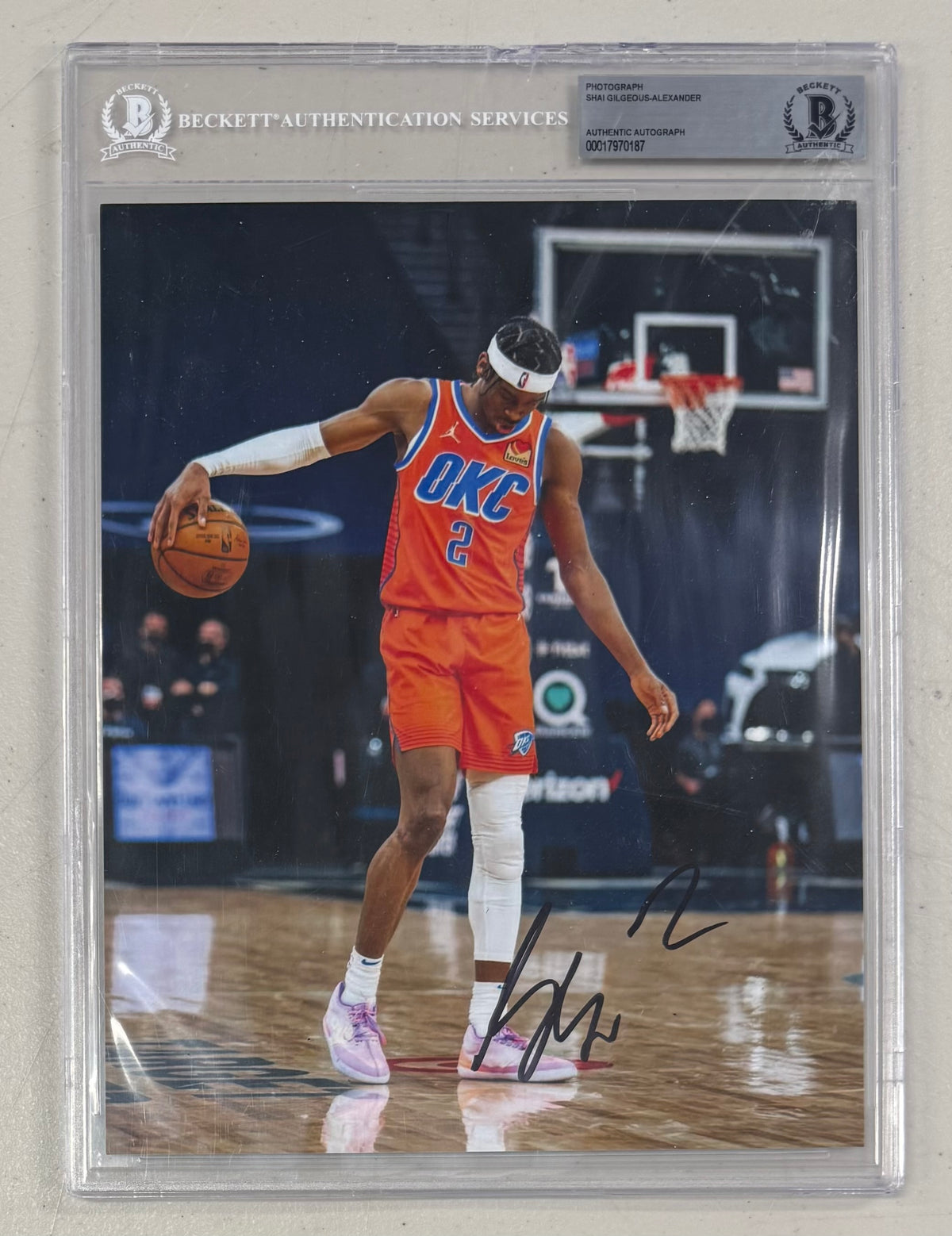 Shai Gilgeous-Alexander Signed Thunder 8x10 Photo Beckett-Powers Sports Memorabilia