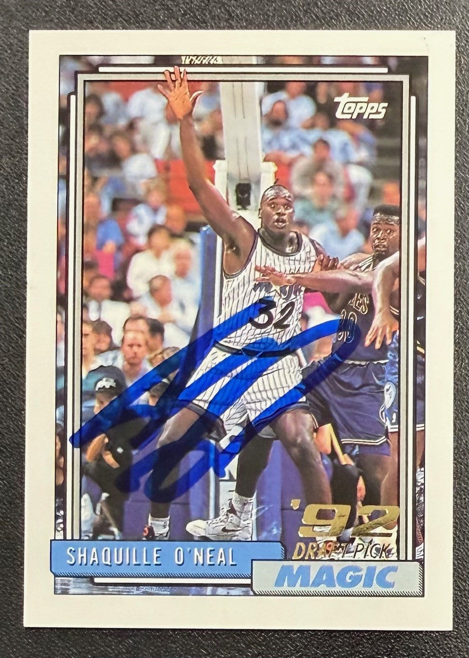 Shaquille O'Neal 1992 Topps Signed Basketball Rookie Card #362 Auto Beckett Witness Cert #4W372636-Powers Sports Memorabilia