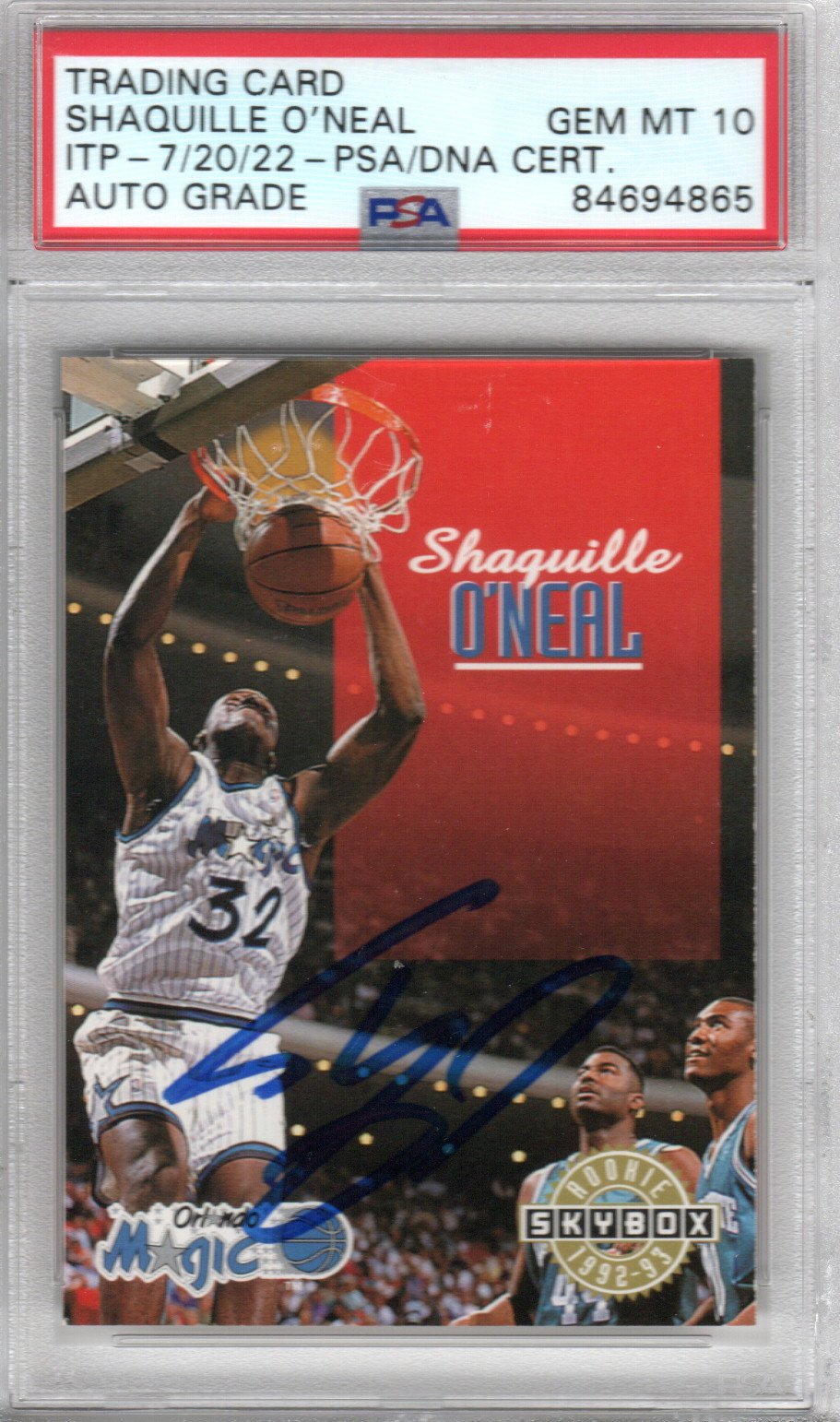 Shaquille O'Neal Signed Orlando Magic Encapsulated 1992-93 Sky Box Rookie #382 Card - PSA GEM MT. 10-Powers Sports Memorabilia