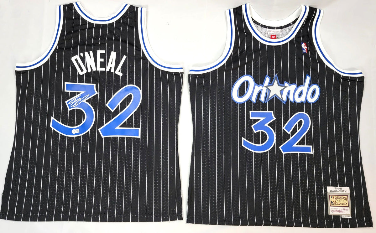 Shaquille O'Neal Autographed Orlando Magic Black 1994-95 Mitchell & Ness Swingman Jersey Beckett Witnessed-Powers Sports Memorabilia