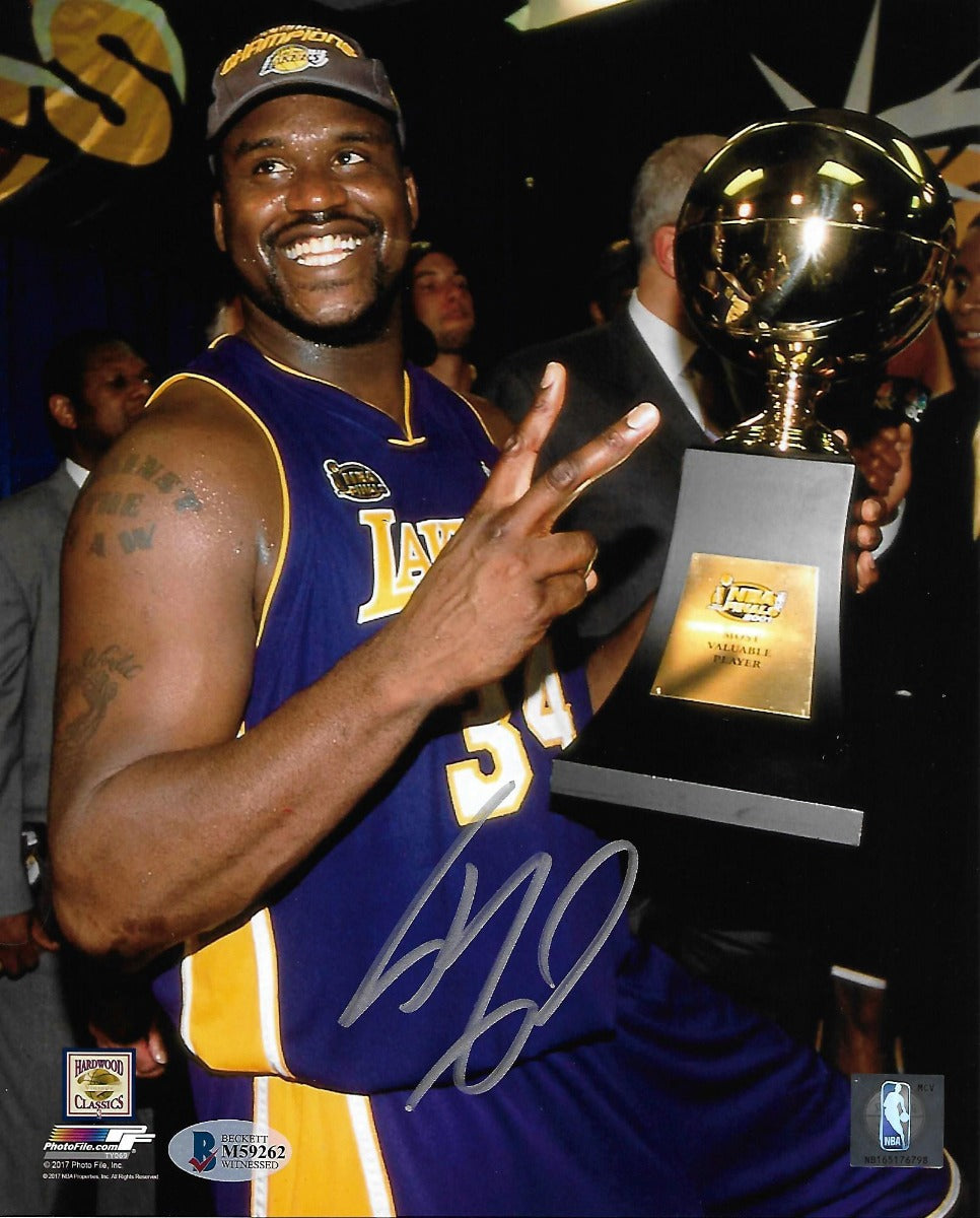 Shaquille O'Neal Autographed Los Angeles Lakers NBA Finals MVP 8x10 Photo Beckett Witnessed-Powers Sports Memorabilia