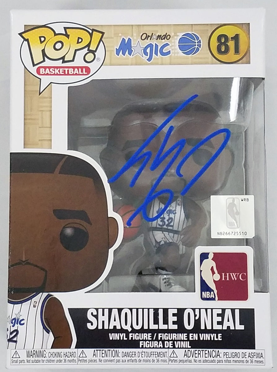 Shaquille O'Neal Autographed Orlando Magic Funko Pop Beckett Witnessed-Powers Sports Memorabilia