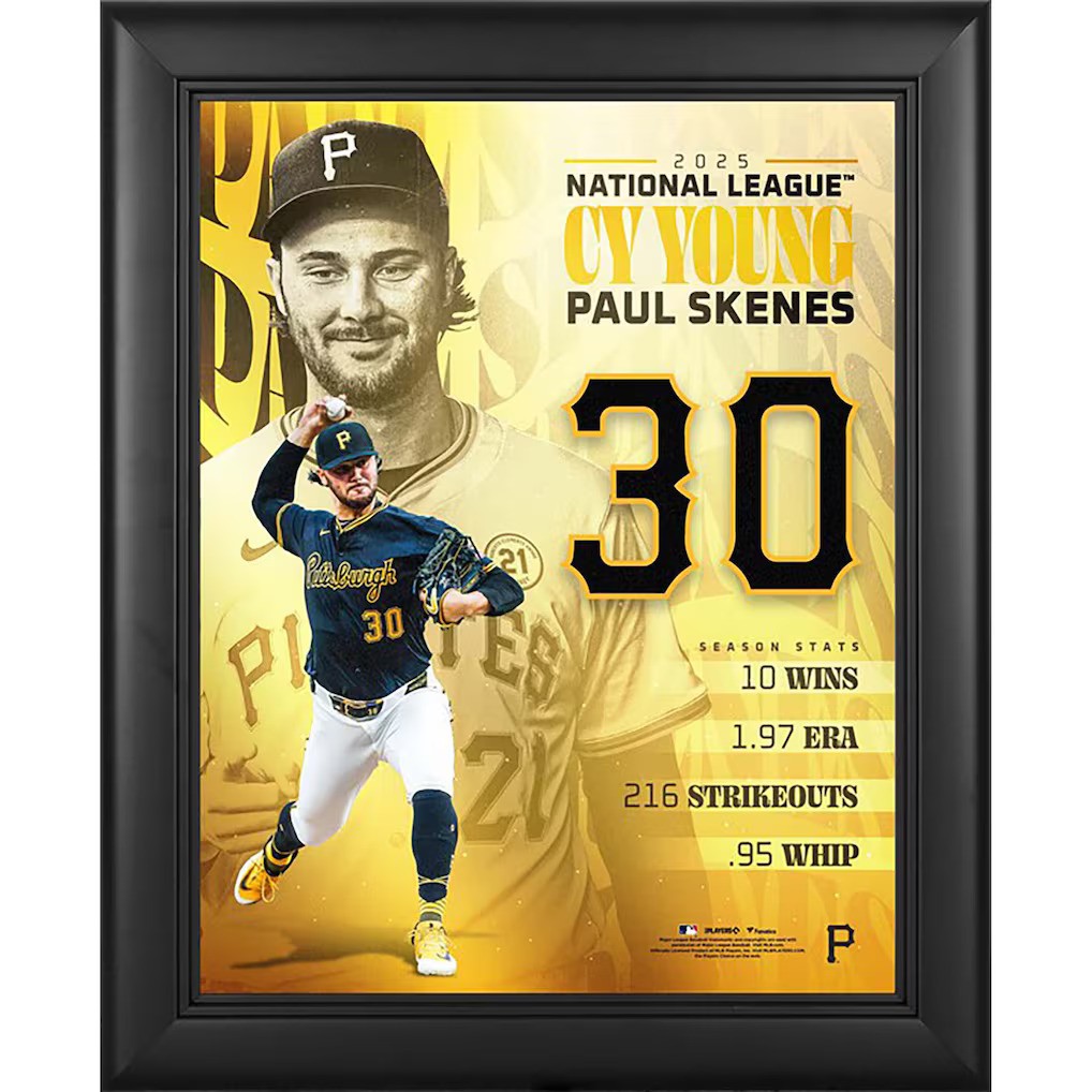 Paul Skenes Pittsburgh Pirates Fanatics Authentic Framed 11 x 14 2025 National League Cy Young Collage MLB Pitching Memorabilia-Powers Sports Memorabilia
