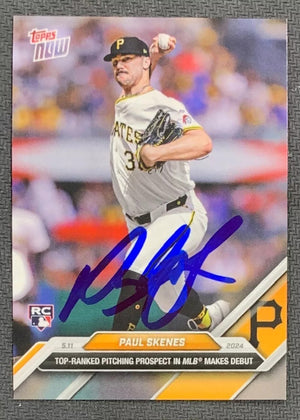 Paul Skenes 2024 Topps Now Signed Baseball Rookie Card #179 Auto MLB-Powers Sports Memorabilia