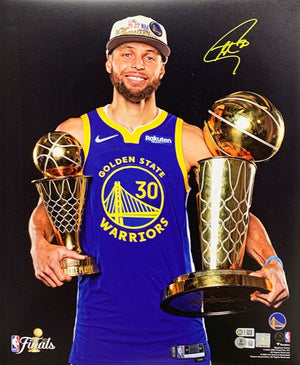 Stephen Curry Autographed Golden State Warriors Signed Basketball 16x20 Photo Beckett COA-Powers Sports Memorabilia