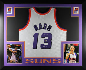 Steve Nash Autographed Phoenix Suns Mitchell & Ness Swingman Signed Basketball Framed Jersey Beckett COA White-Powers Sports Memorabilia