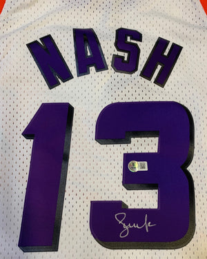 Steve Nash Autographed Phoenix Suns Mitchell & Ness Swingman Signed Basketball Jersey Beckett COA White-Powers Sports Memorabilia