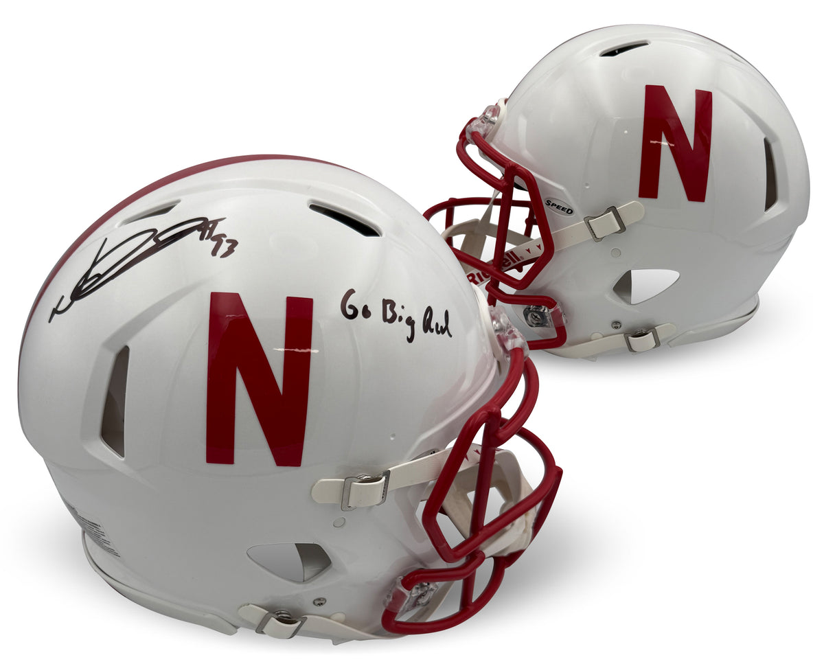 Ndamukong Suh Autographed Nebraska Cornhuskers Signed Football Full Size Authentic Helmet GO BIG RED Beckett COA-Powers Sports Memorabilia