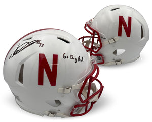 Ndamukong Suh Autographed Nebraska Cornhuskers Signed Football Full Size Authentic Helmet GO BIG RED Beckett COA-Powers Sports Memorabilia