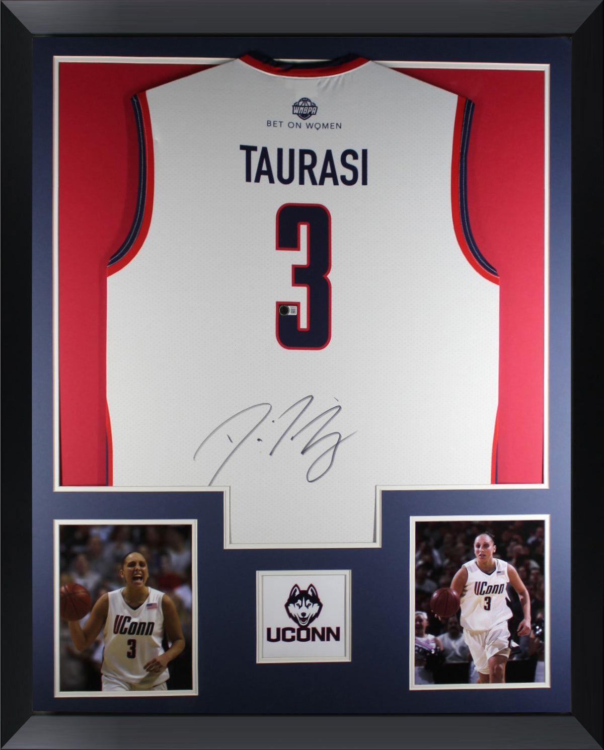 Diana Taurasi Autographed UConn Huskies Signed GameDay Greats Basketball Framed Jersey Beckett COA-Powers Sports Memorabilia