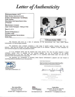 Ted Williams and Carl Yastrzemski Autographed Boston Red Sox 8x10 Photo JSA Authenticated #2-Powers Sports Memorabilia